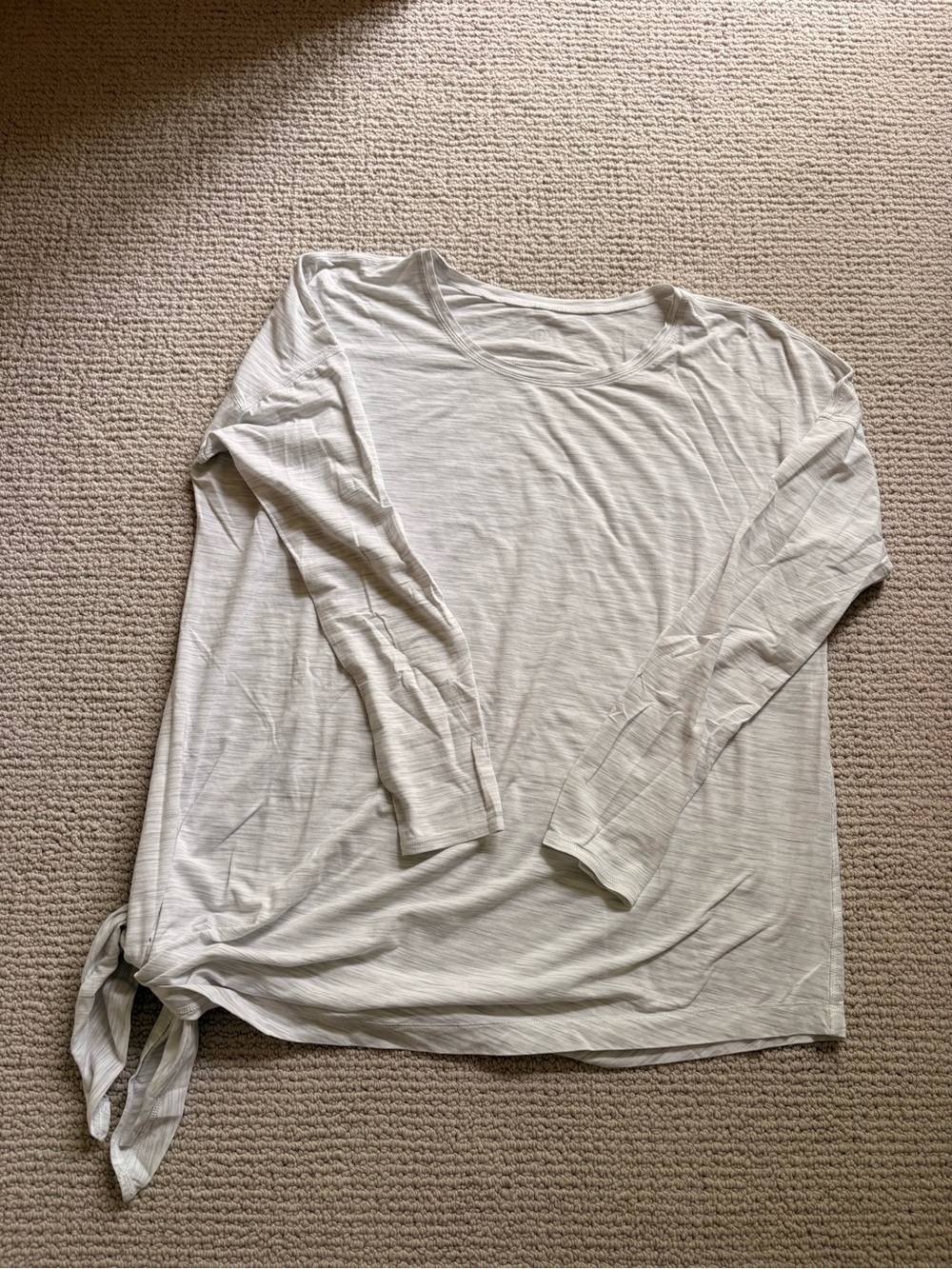 Women's Long Sleeve Side-Tie Top in Light Cream